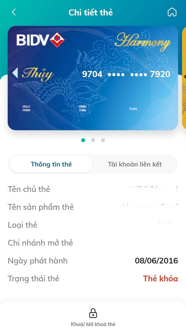 Hướng dẫn mở khóa thẻ BIDV trực tuyến với những thẻ đang khóa tạm thời Update 09/2022