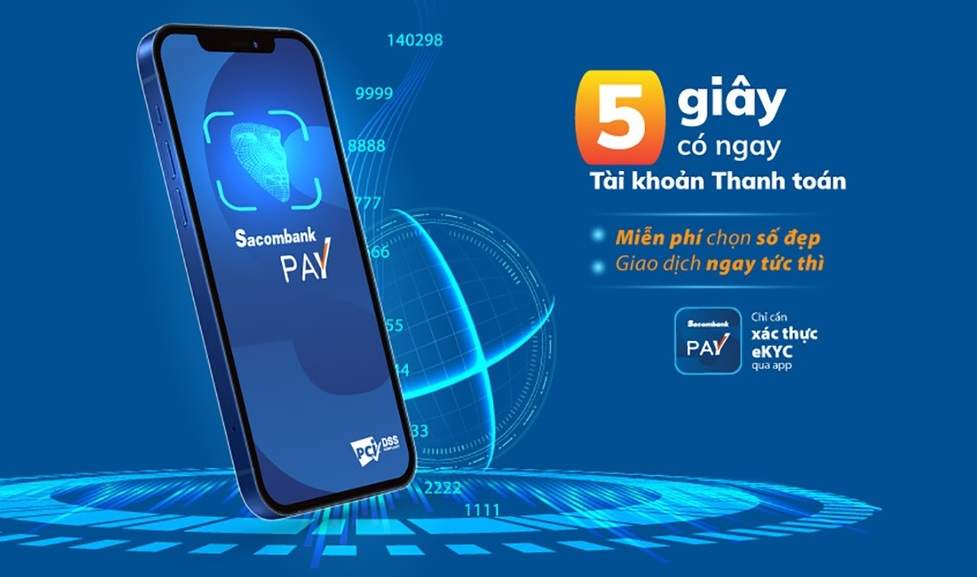 Khách hàng có thể mở tài khoản số đẹp miễn phí trên Sacombank Pay