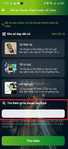 Nhập dãy số cần tìm vào ô tìm kiếm