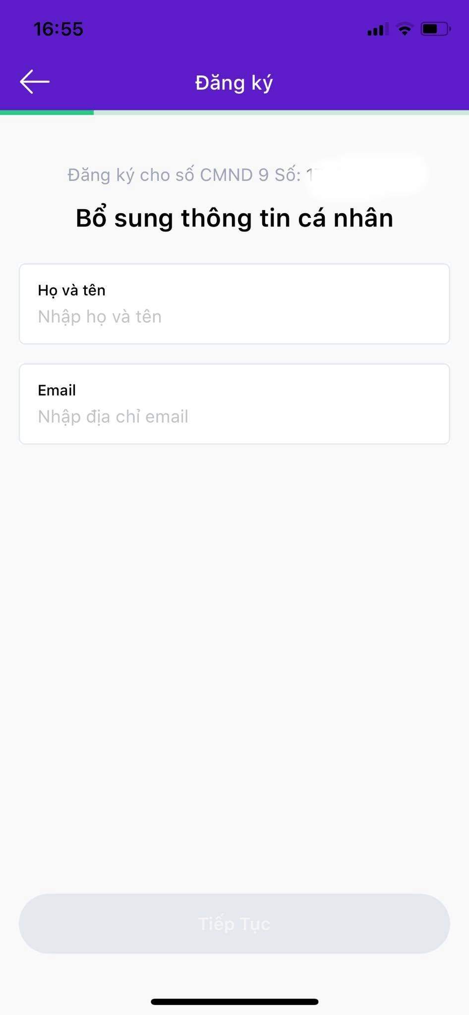 Nhập họ tên và email khách hàng