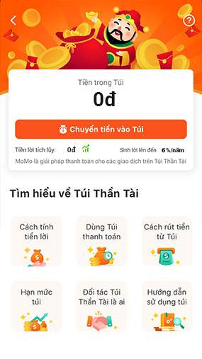 Giao diện của Túi Thần Tài