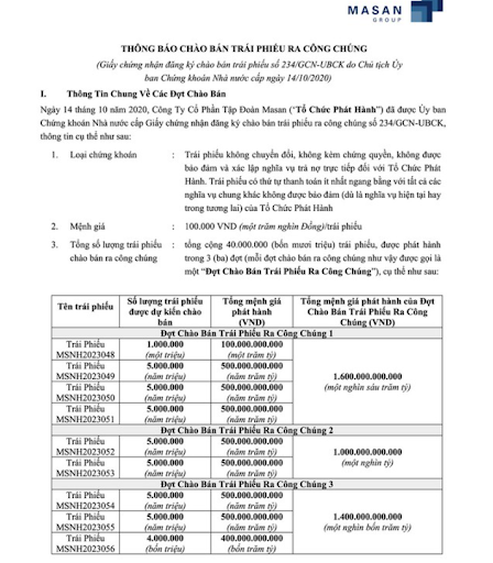 Trái phiếu công ty Masan
