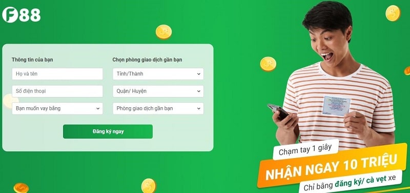 Chỉ cần 4 bước là khách hàng có thể vay tiền tại F88