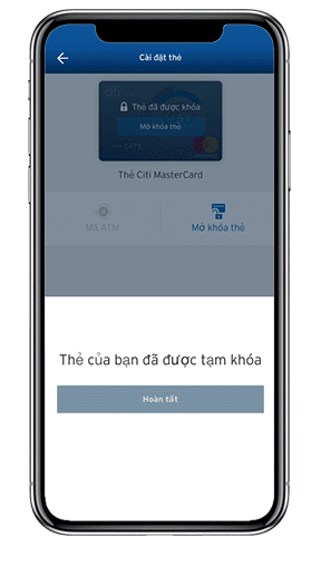 Hệ thống sẽ thông báo tạm khóa thẻ 