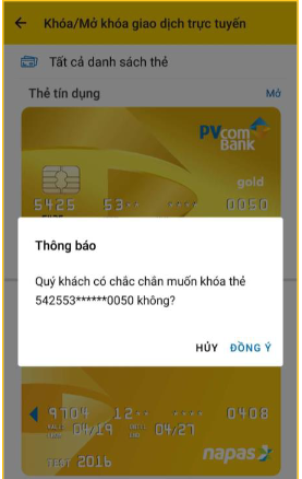 Xác nhận lại thông tin giao dịch 
