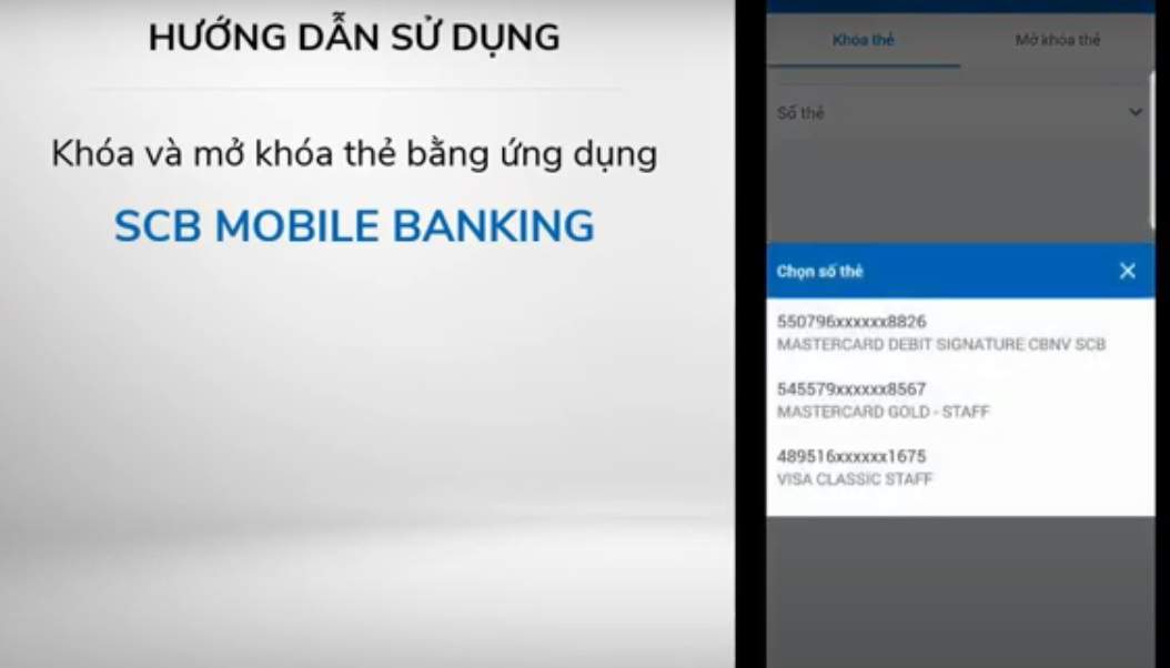 Lựa chọn số thẻ để mở khóa 