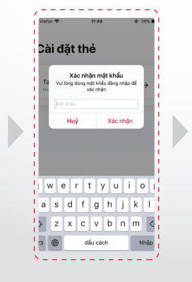 Nhập mật khẩu để thực hiện giao dịch 
