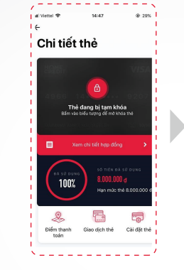 Thông tin chi tiết thẻ đang bị khóa 