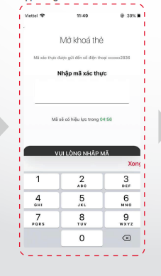 Mã xác thực sẽ được gửi về điện thoại 