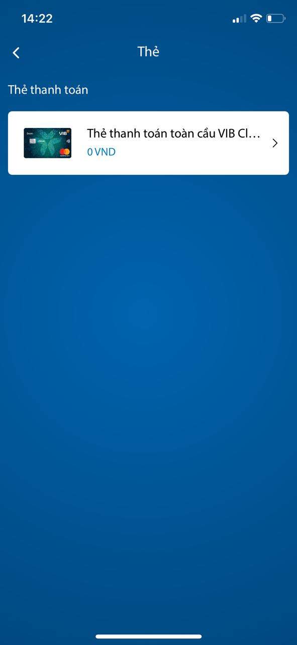 Danh sách thẻ VIB bạn đang sử dụng 