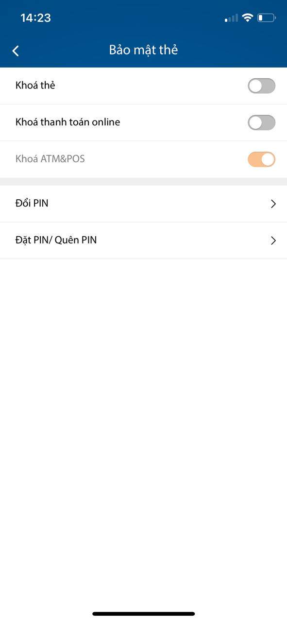 Nhấn chọn khóa thẻ để thực hiện 